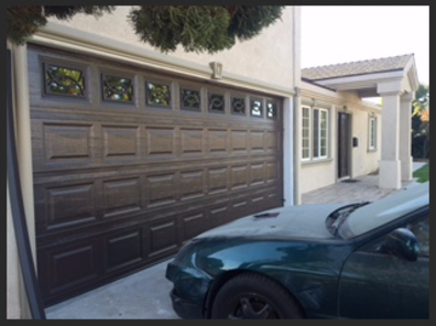 New short panel sectional door in Brown with S-111 windows